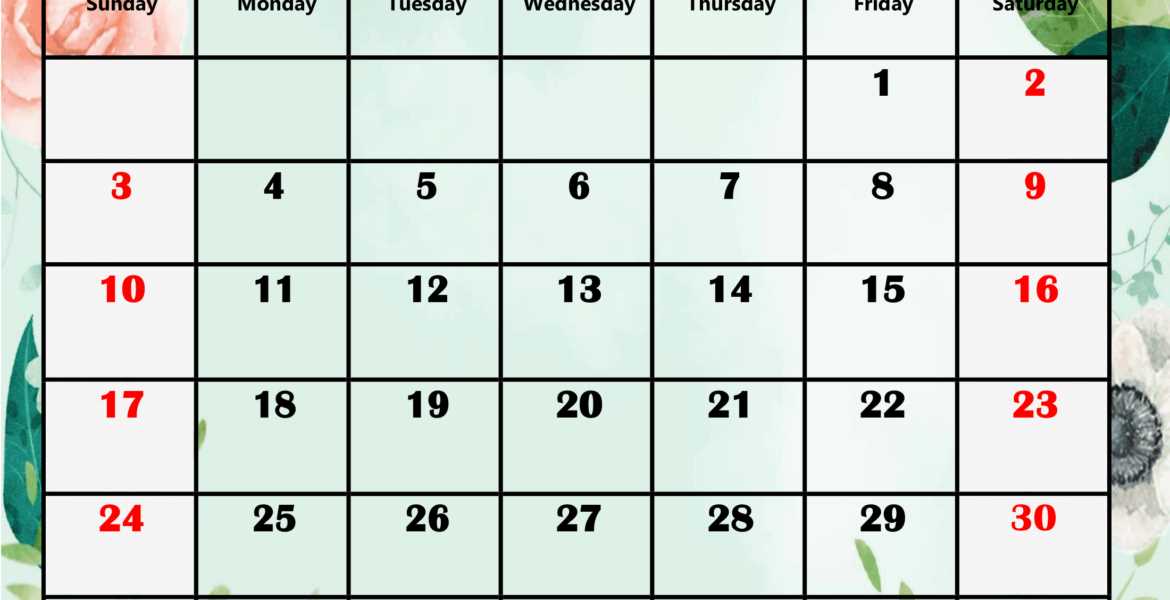 march calendar template printable