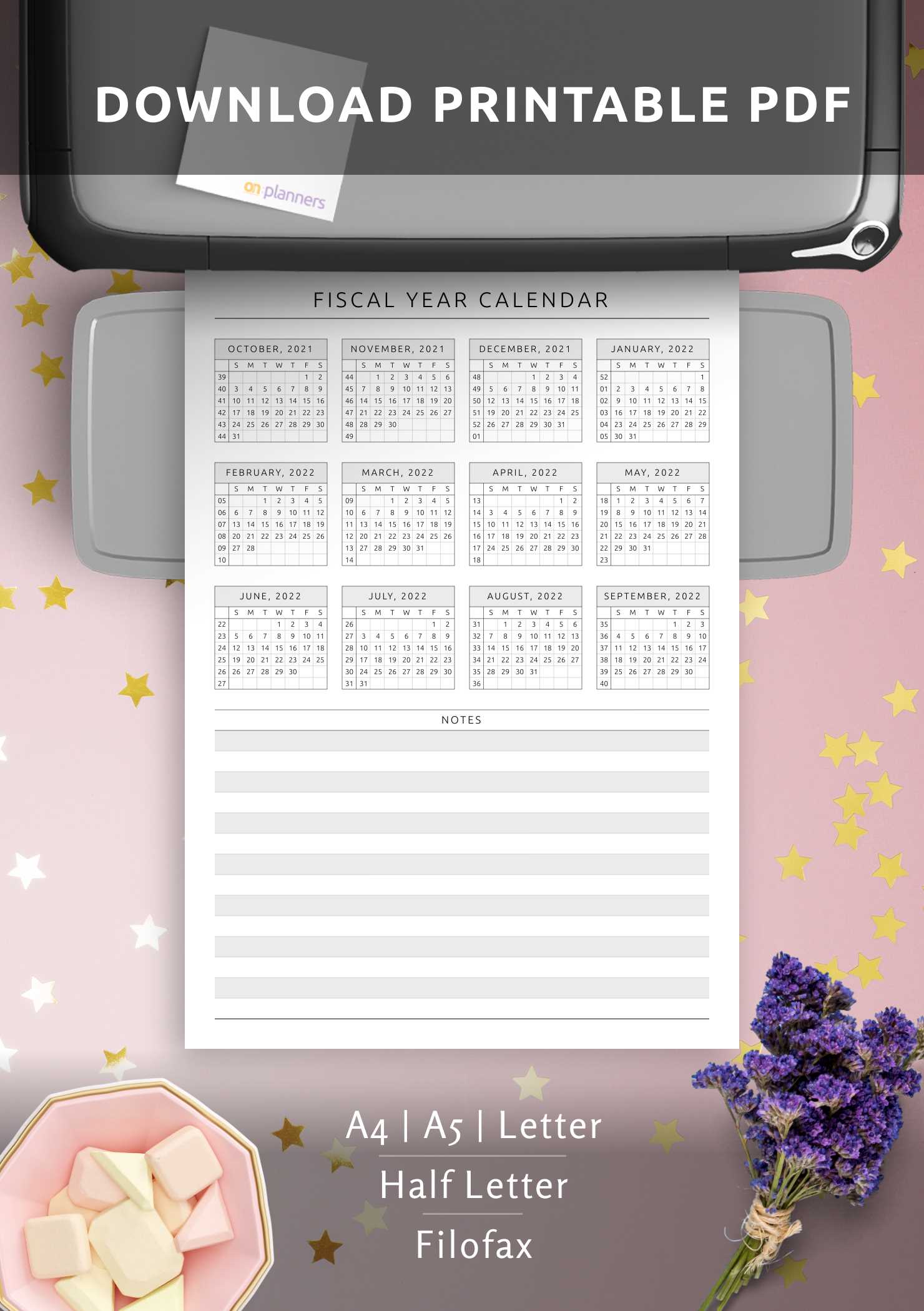 financial year calendar template