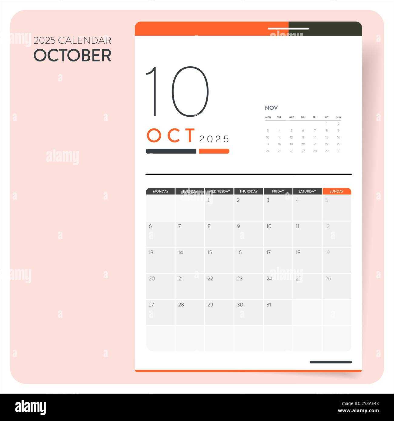 calendar template october 2026 editable