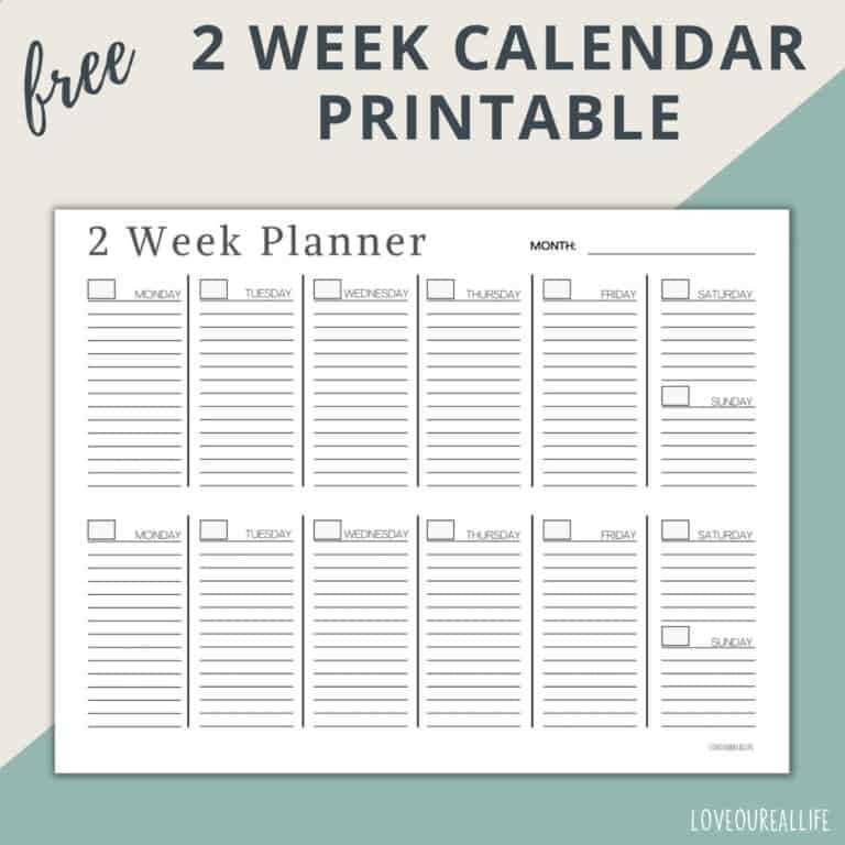 45 day calendar template