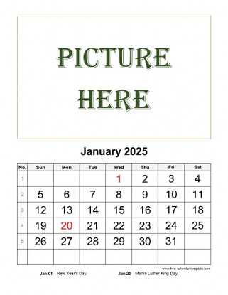 calendar templates free 2025