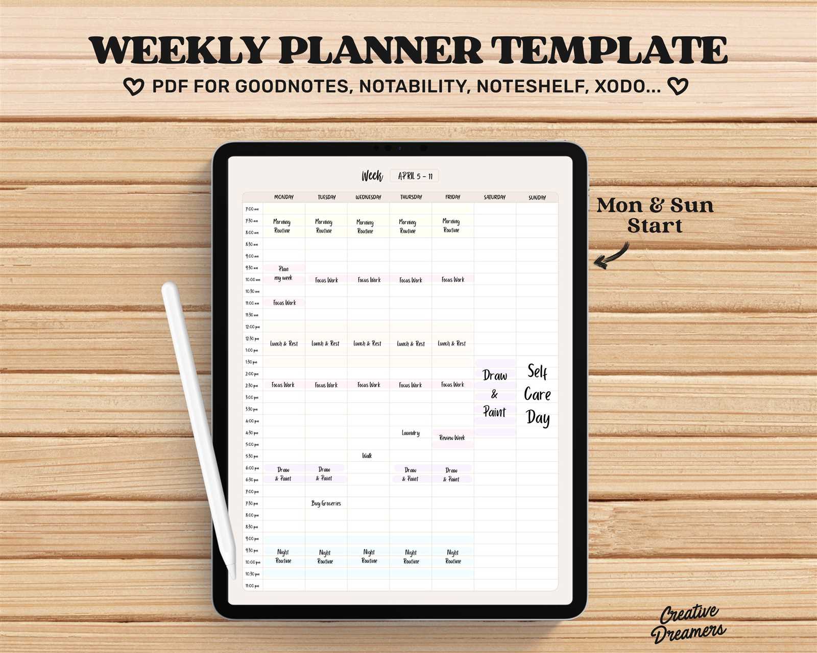 goodnotes 5 calendar template free