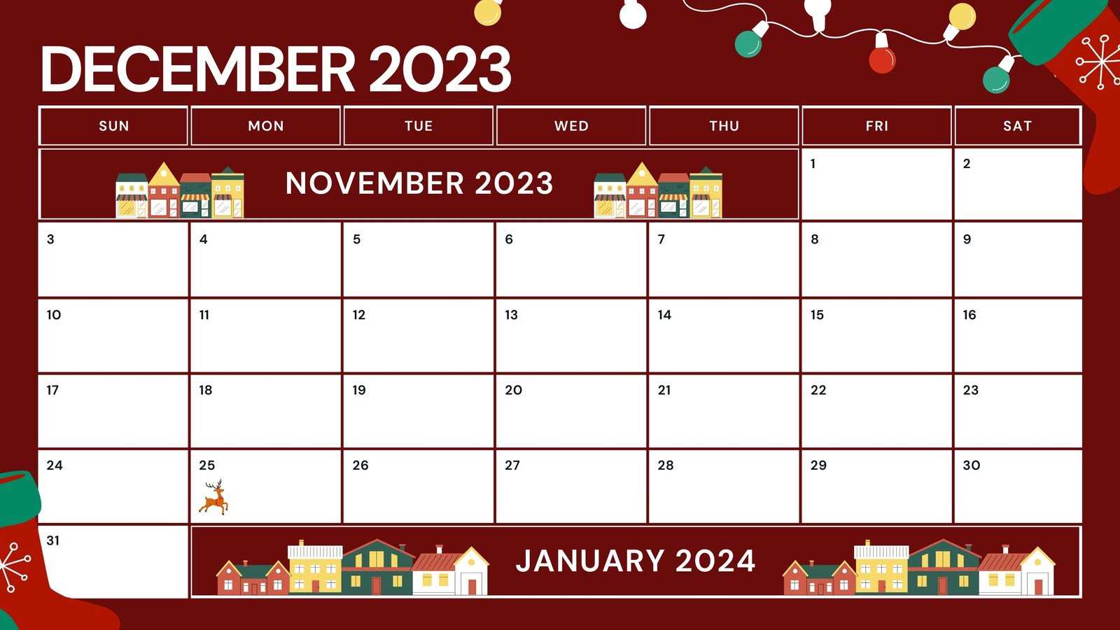 christmas calendar template