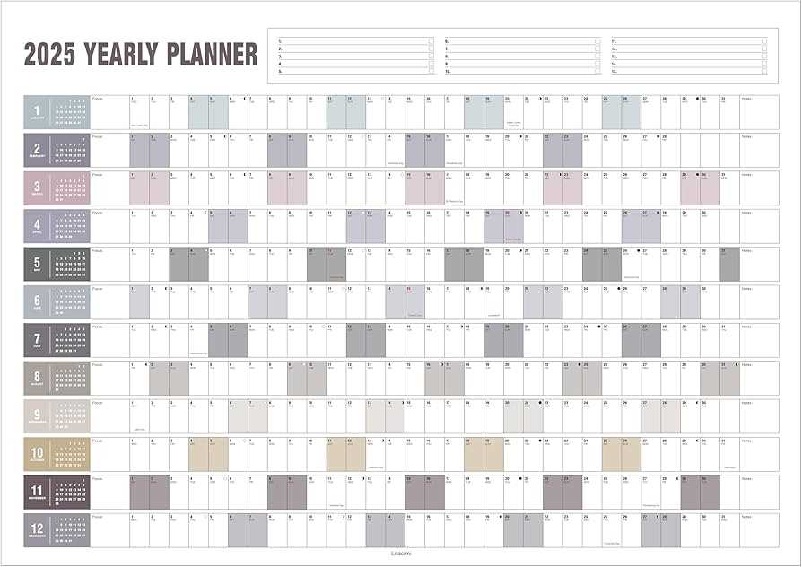 full year calendar template 2025