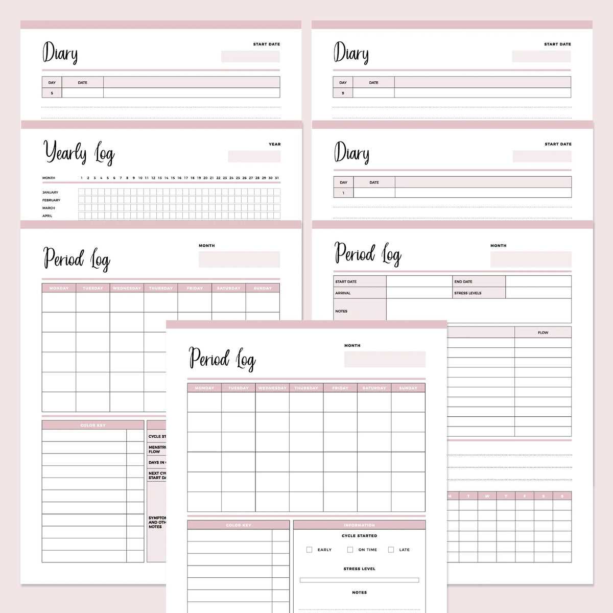 menstrual calendar template