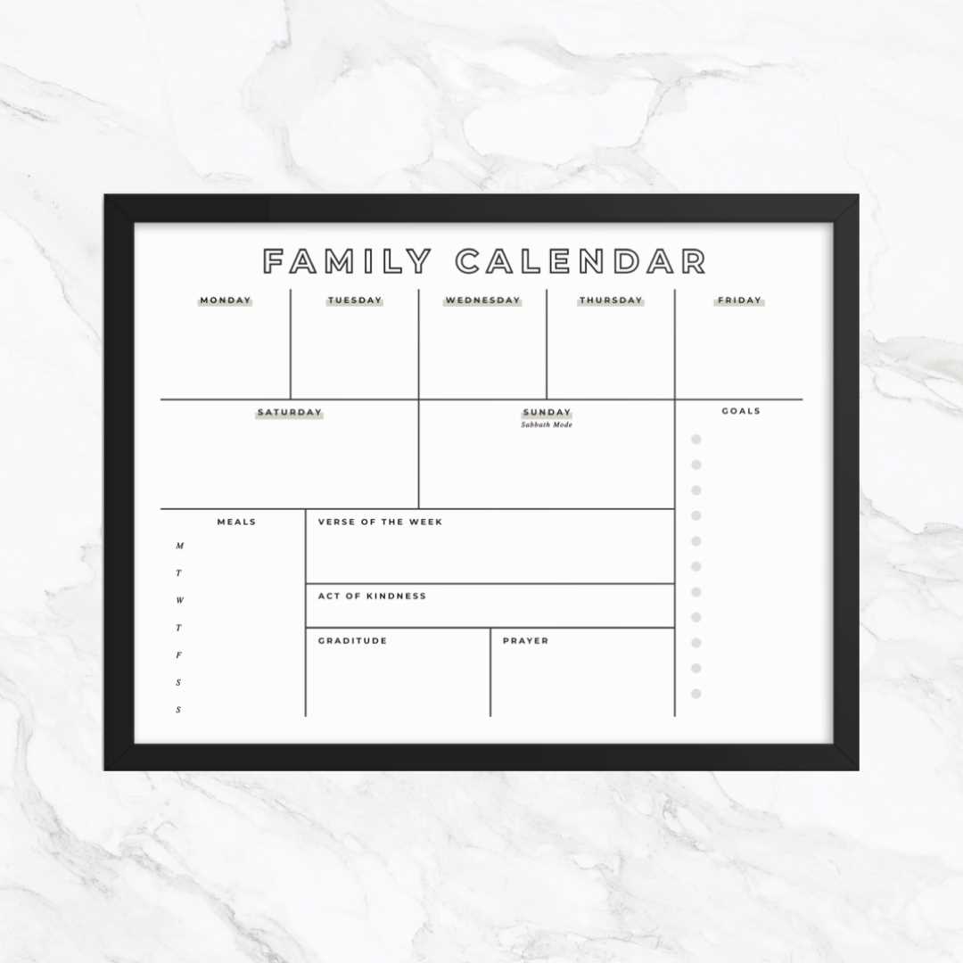 whiteboard calendar template