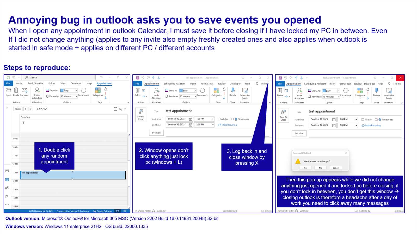 outlook calendar appointment template