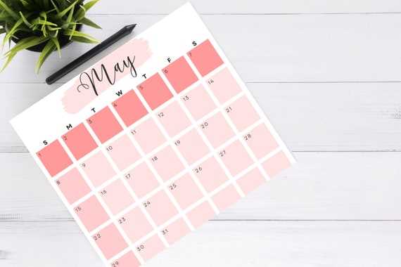 customizable cute blank calendar template