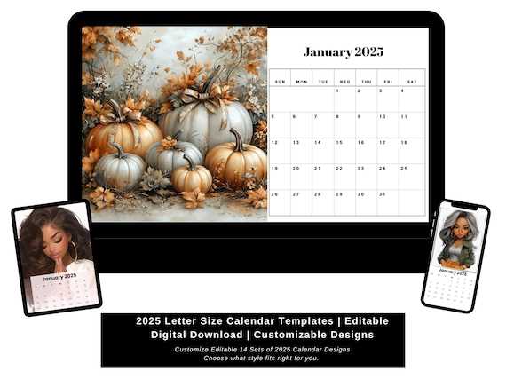 free customizable calendar template 2025