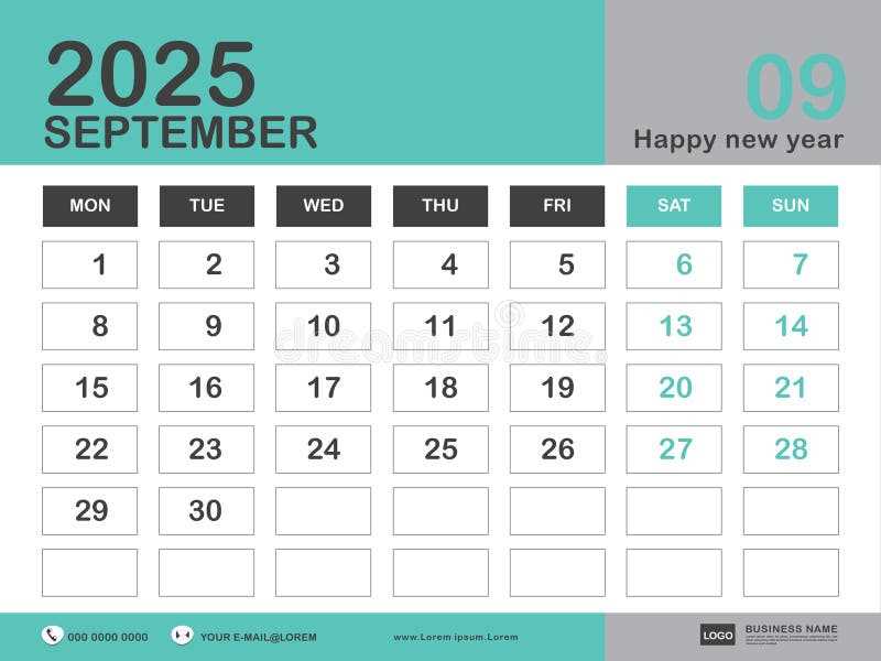 calendar template 2025 september