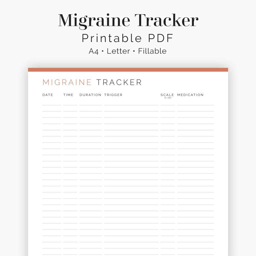 migraine calendar template