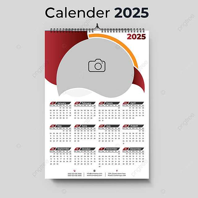 wall calendar template 2025