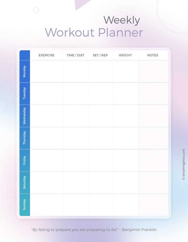 monthly workout calendar template