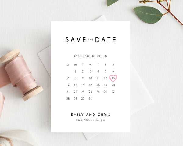 downloadable save the date calendar template