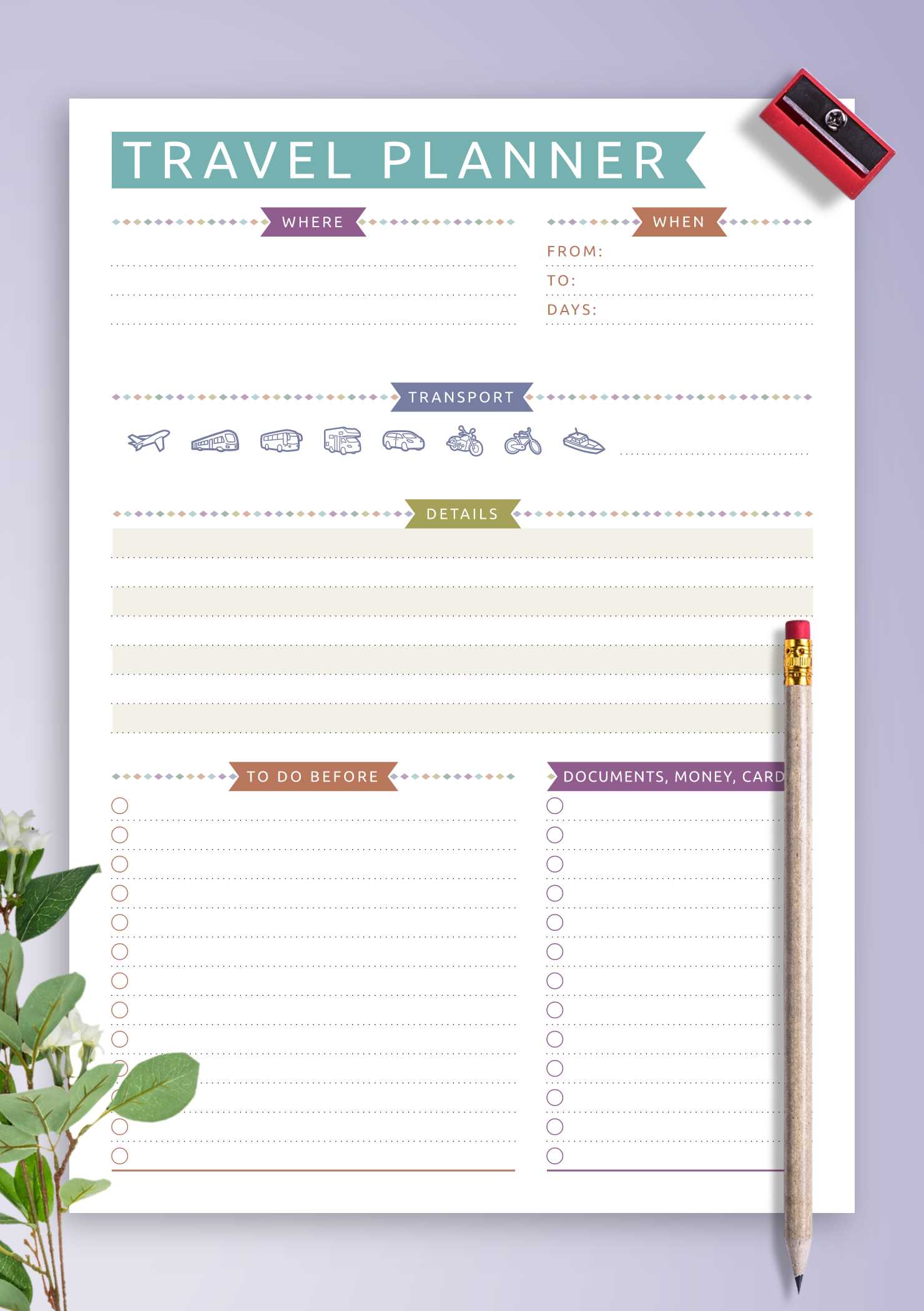 itinerary calendar template