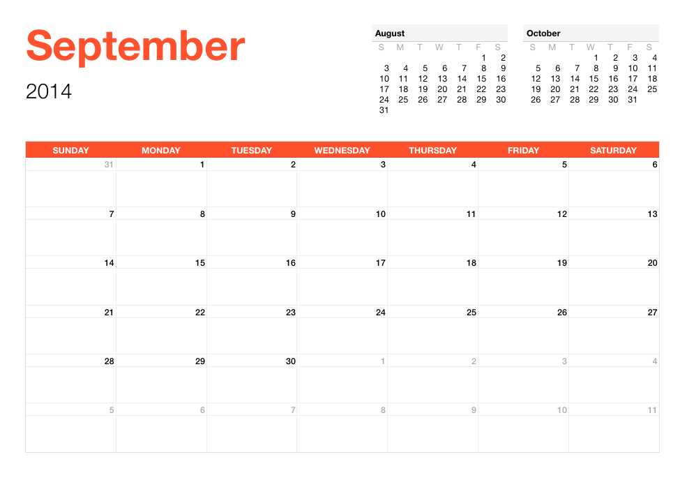 calendar page template