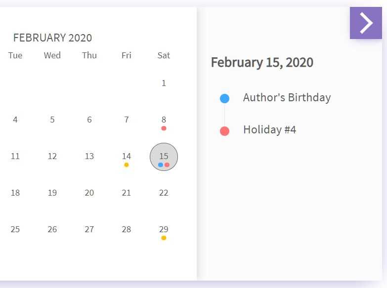 event calendar template for website