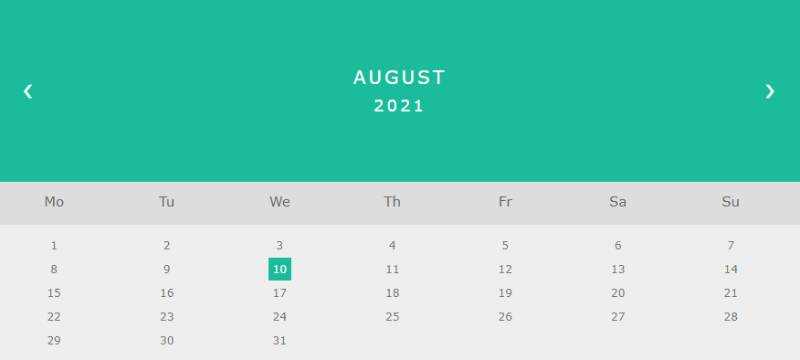 calendar template css