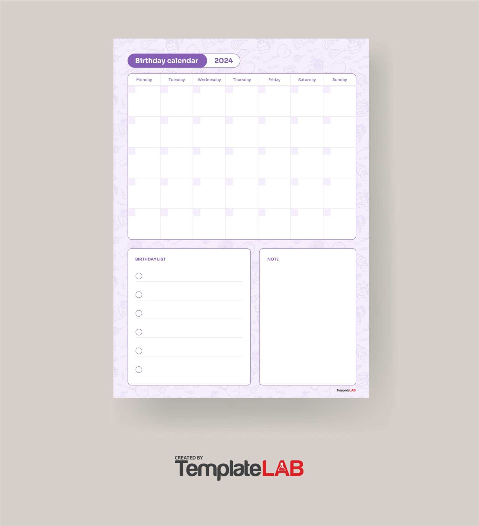 free picture calendar template