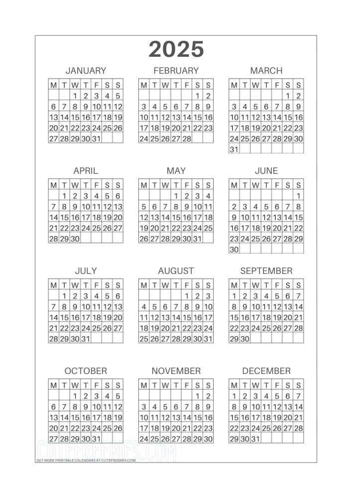 calendar template april 2025 printable