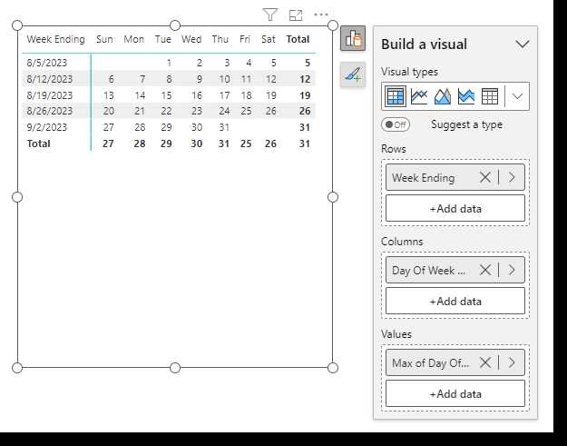 power bi calendar template