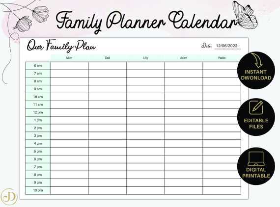 family calendar template