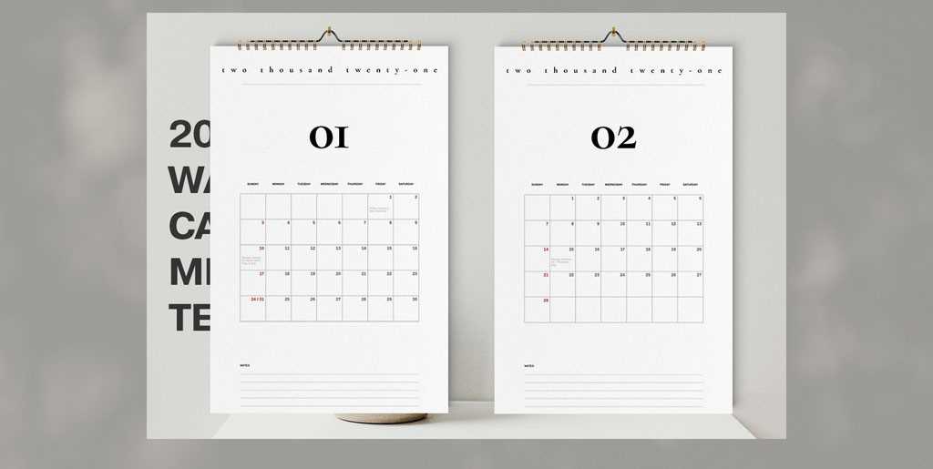 wall calendar template indesign