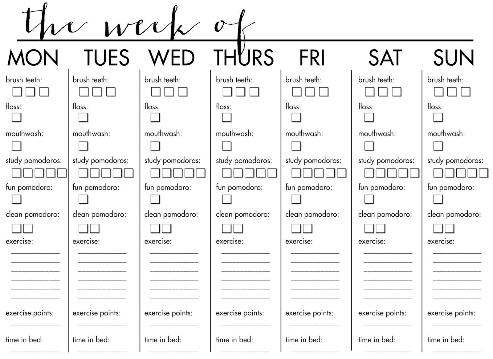 workout monthly calendar template