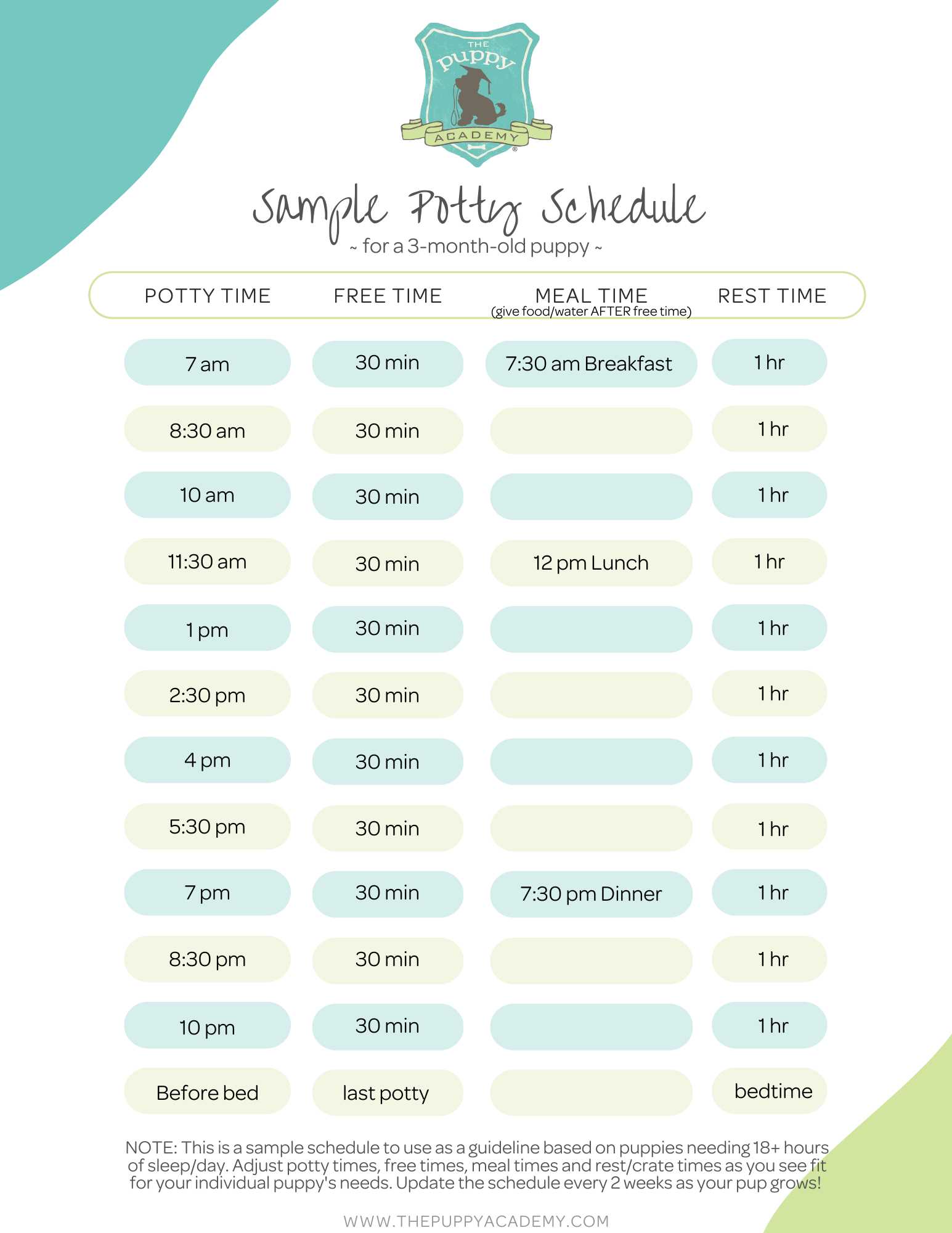 potty training calendar template