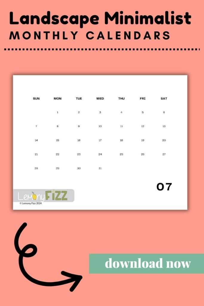 july blank calendar template