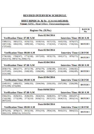 interview calendar template