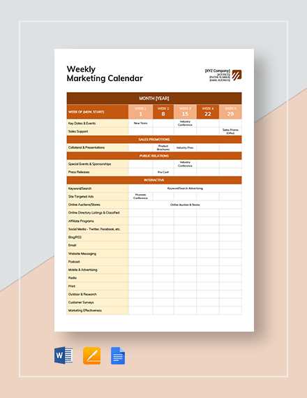 quarterly marketing calendar template