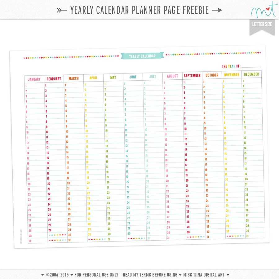 yearly planning calendar template