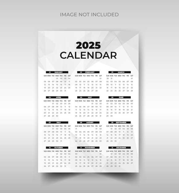 wall calendar 2025 template