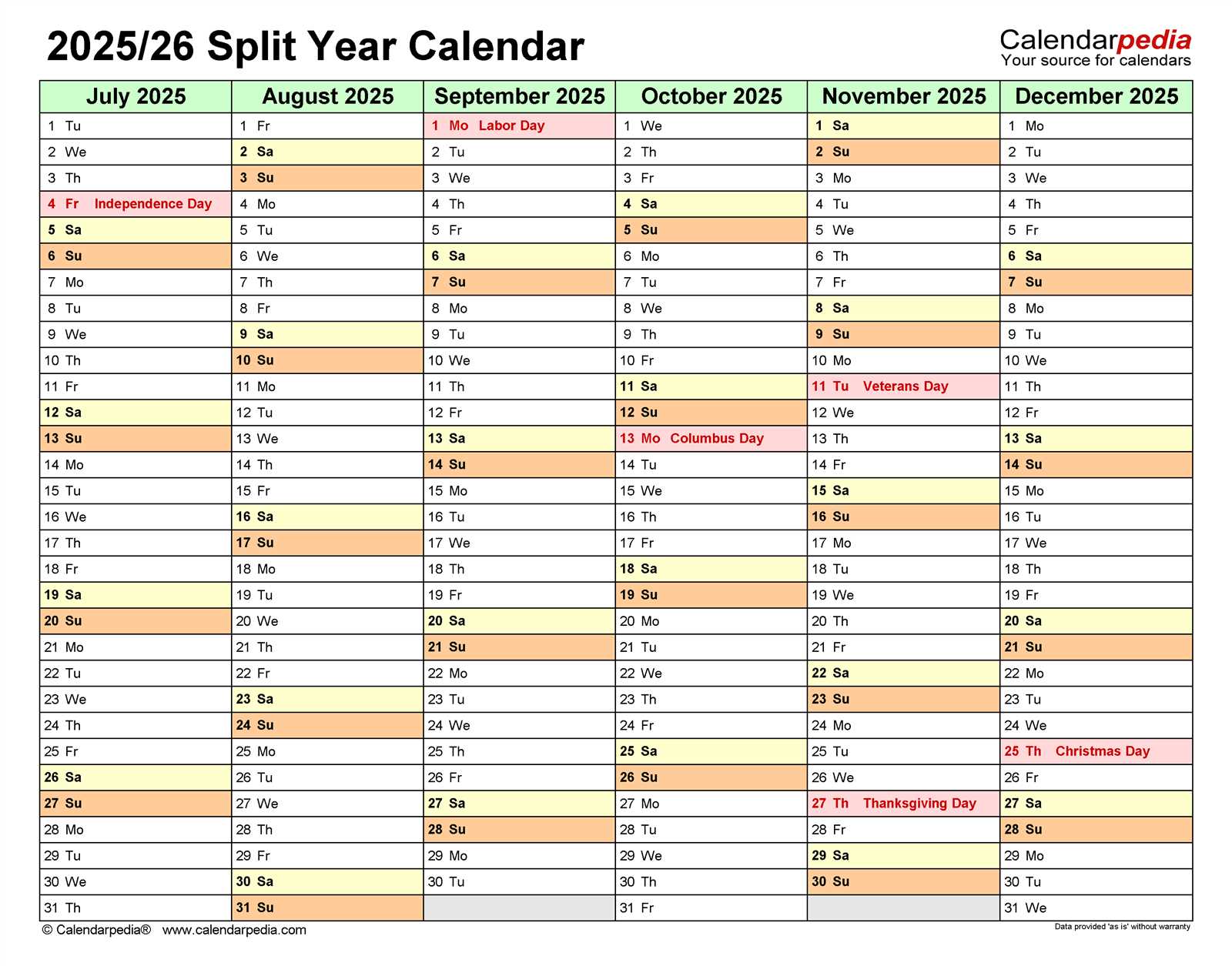 christmas calendar 2025 template