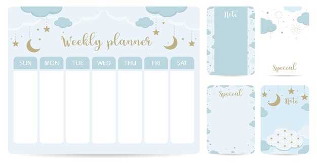 cute weekly calendar template printable