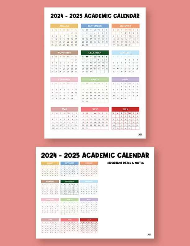 academic calendar 2025 17 template