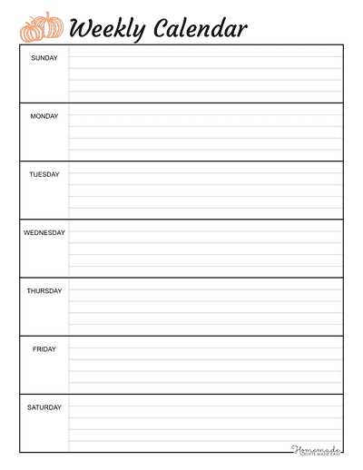 sample weekly calendar template