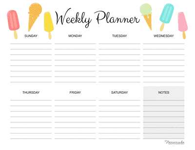 weekly calendar planner template