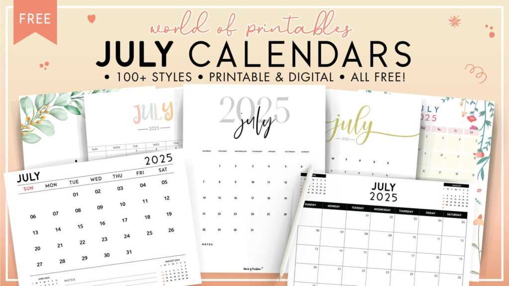 july template calendar 2025