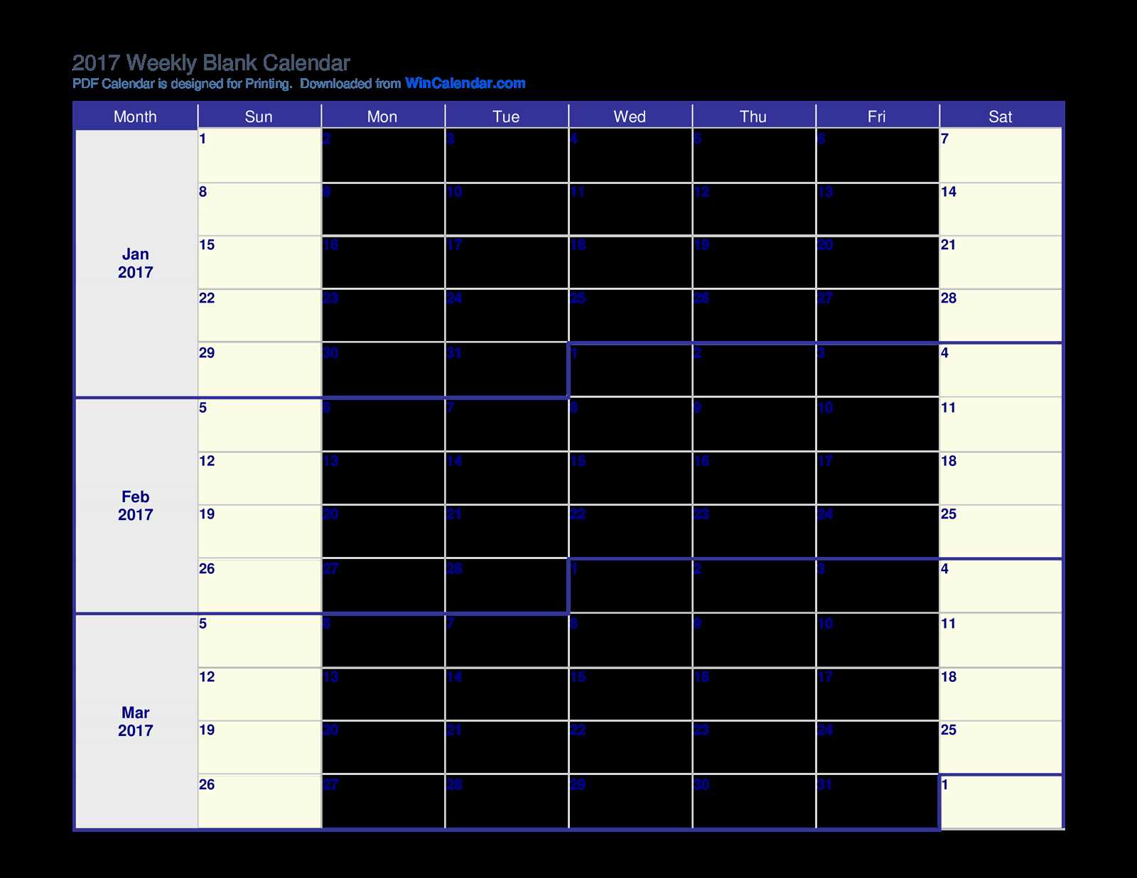 custom weekly calendar template