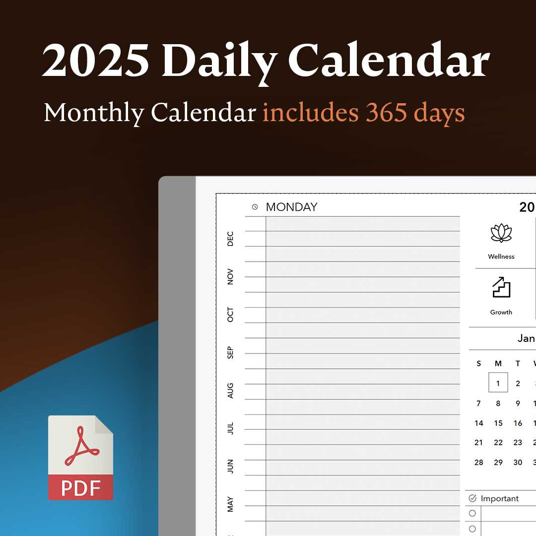 daily calendar 2025 template