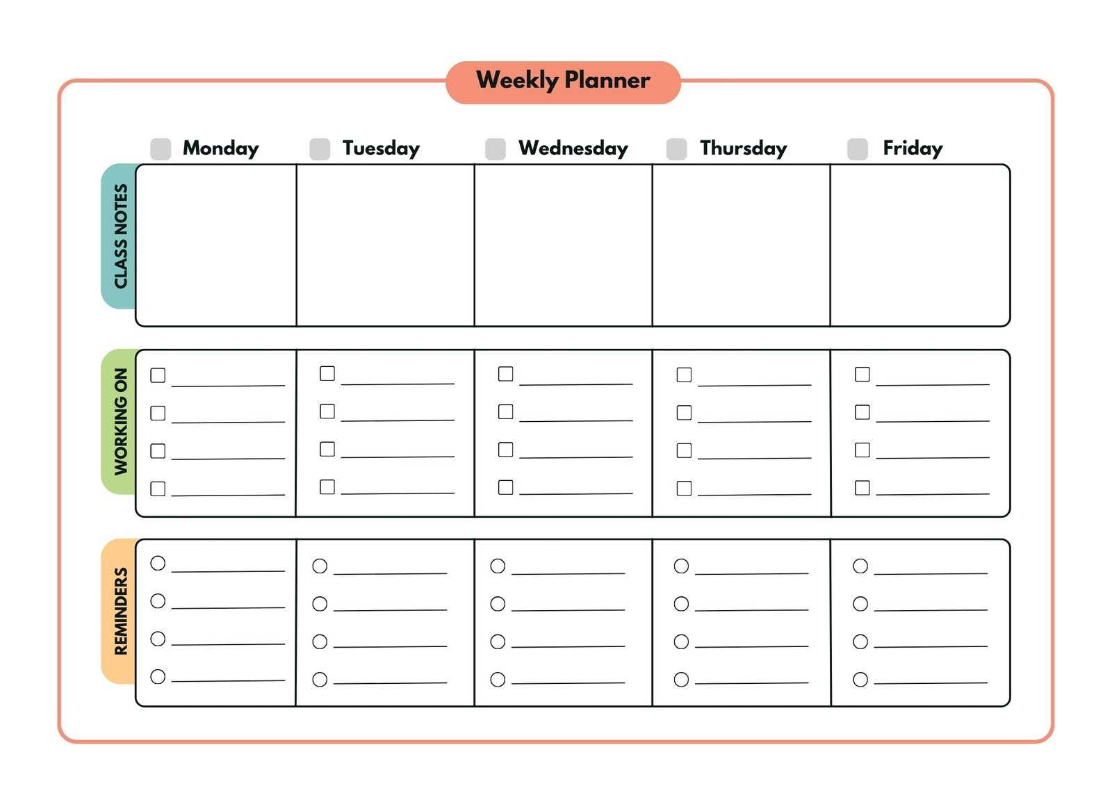 calendar study plan template