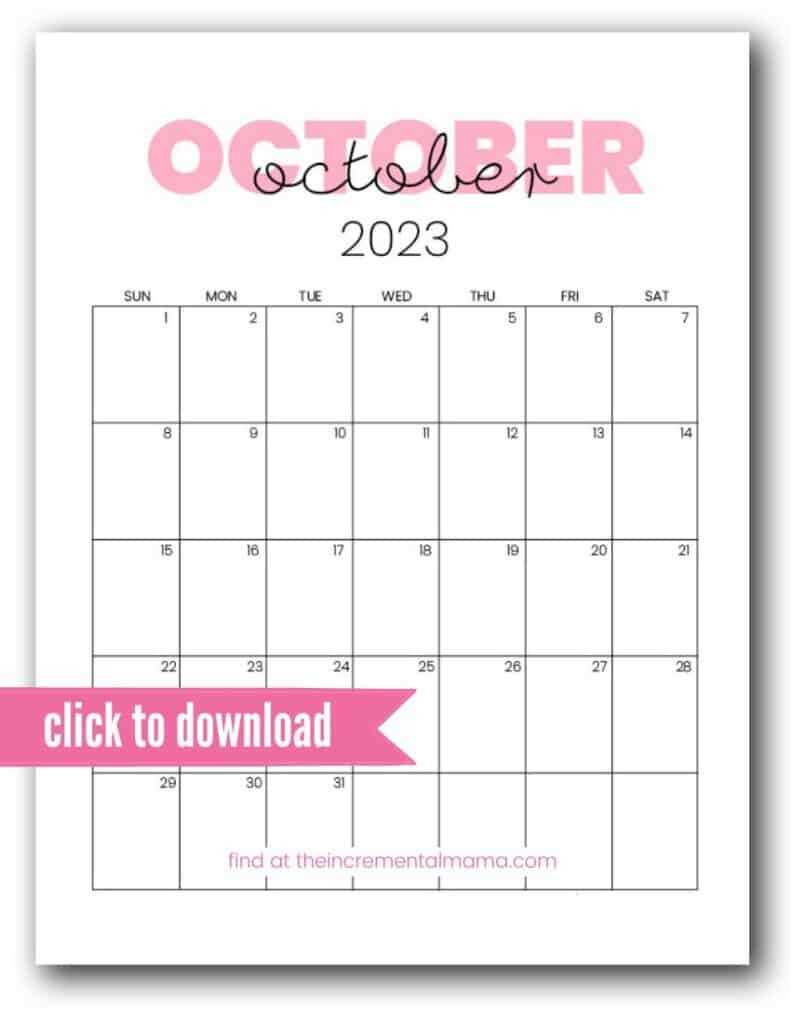 pink calendar template