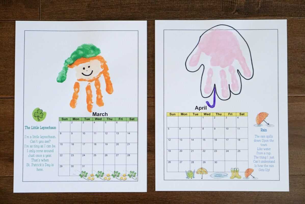 handprint calendar template