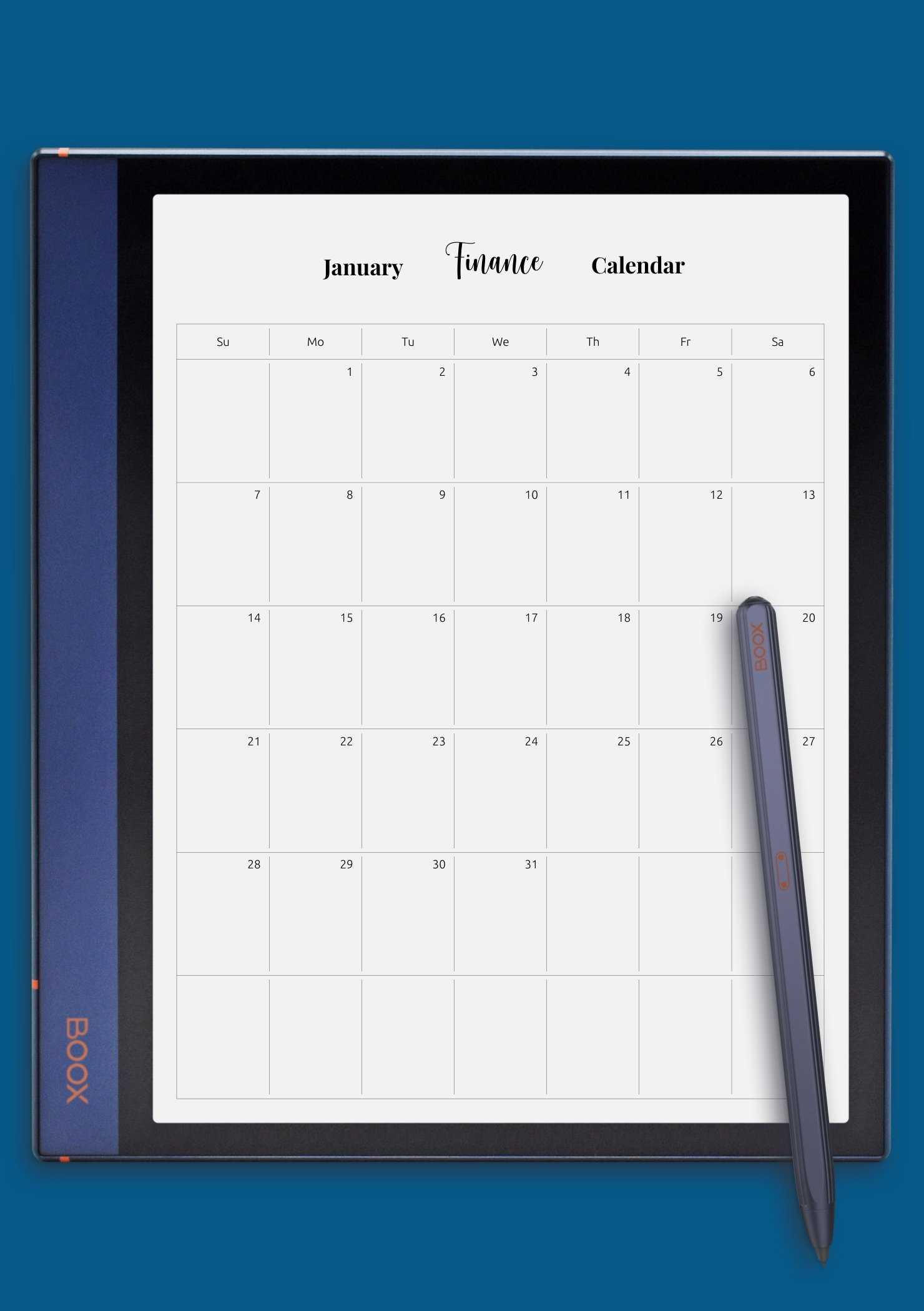 month to view calendar template