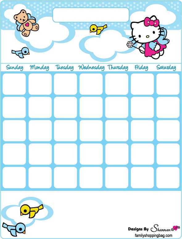 hello kitty calendar template