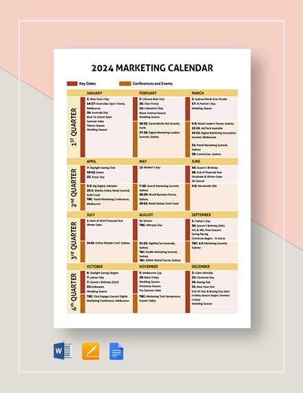 promo calendar template