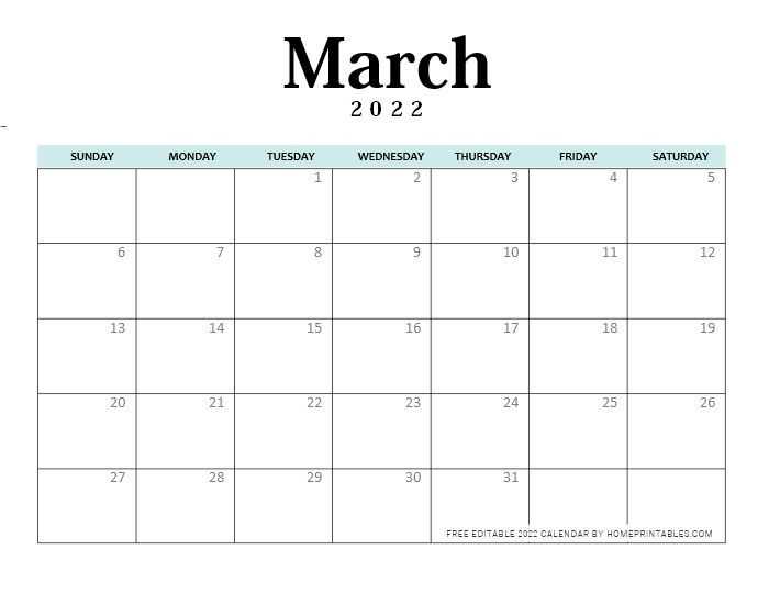 calendar editable template