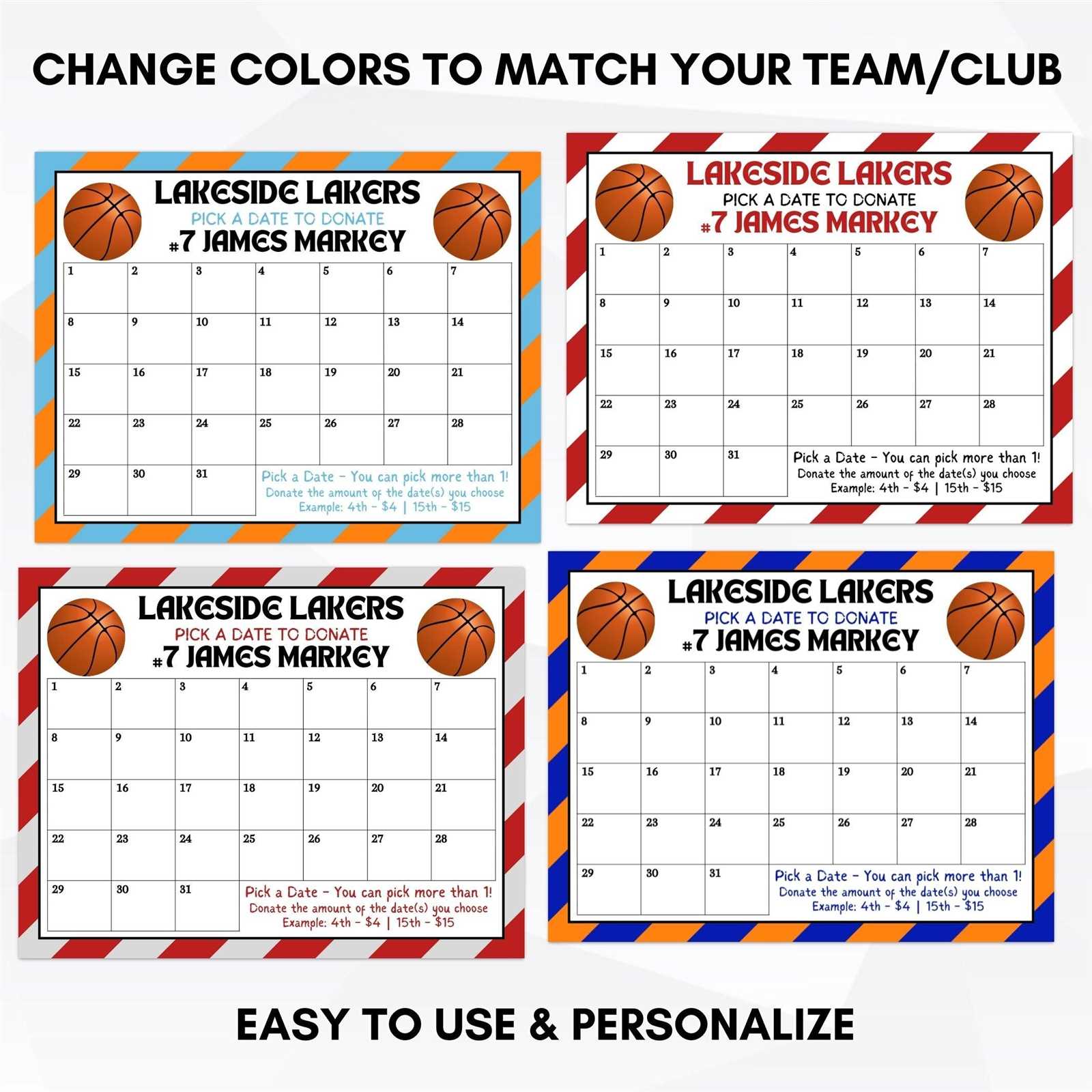 fundraising calendar template free download